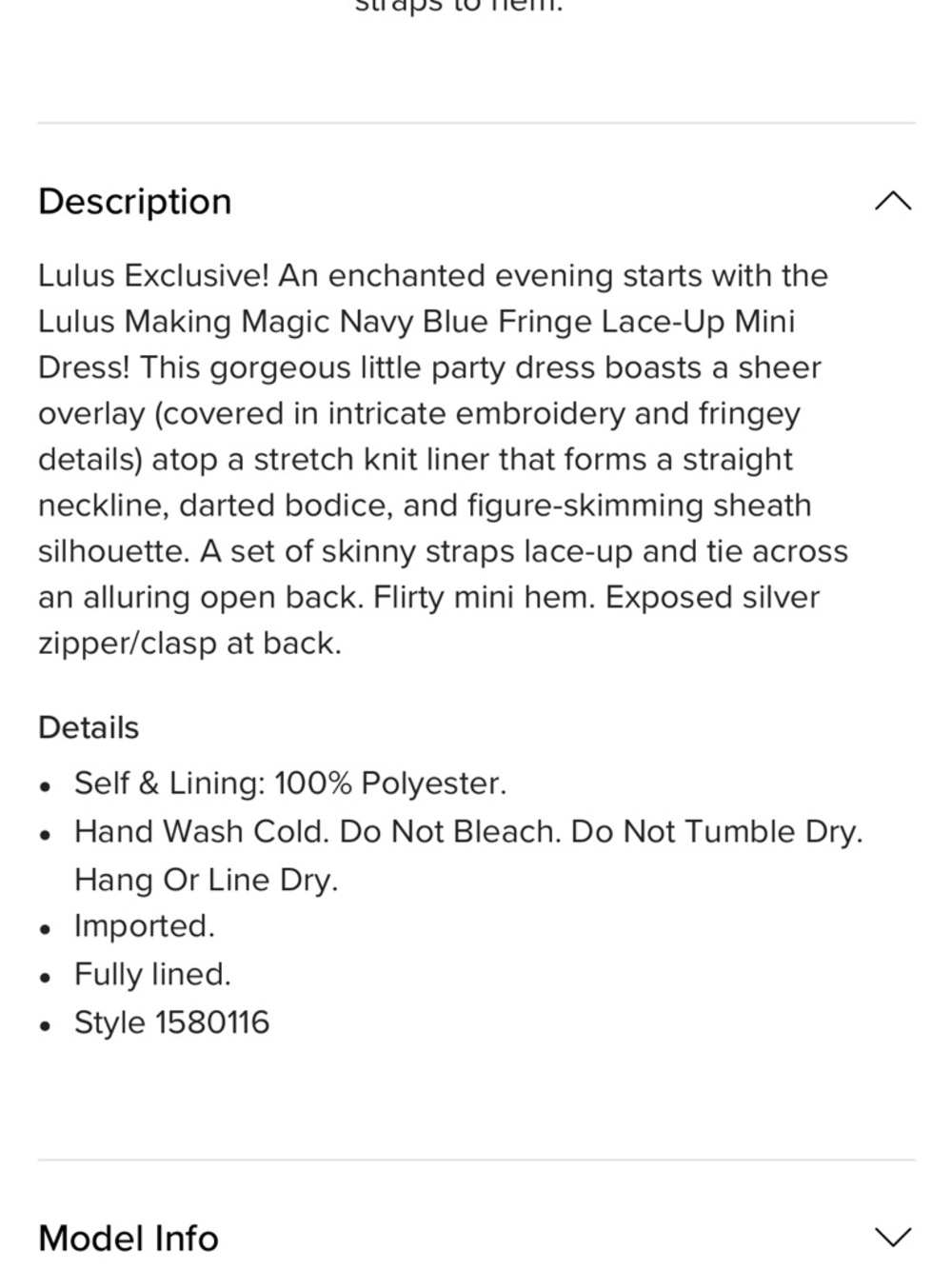 Lulu’s Making Magic Navy Blue Fringe Lace-Up Mini Dress - Picture 7 of 14